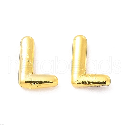 Brass Hollow Out Initial Letter Stud Earrings for Women EJEW-A044-01G-L-1