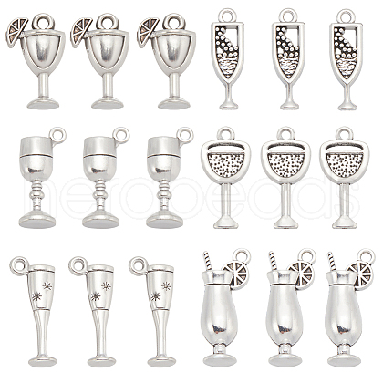 SUNNYCLUE 72Pcs 6 Styles Tibetan Style Alloy Pendants FIND-SC0009-69-1