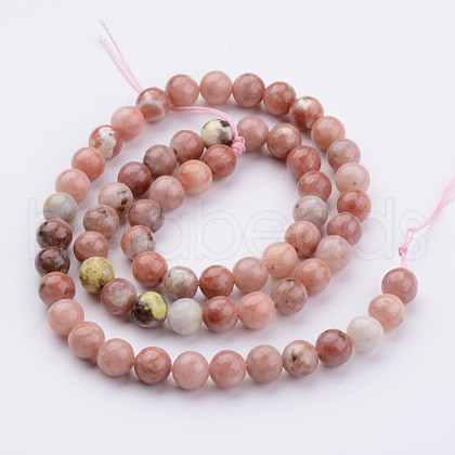 Natural Plum Blossom Jasper Beads Strands G-K152-07-6mm-1