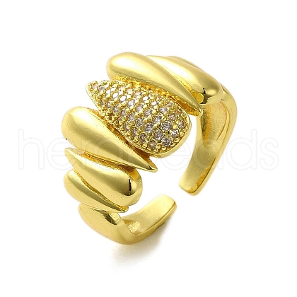 Brass with Cubic Zirconia Rings RJEW-B057-01G-02-1