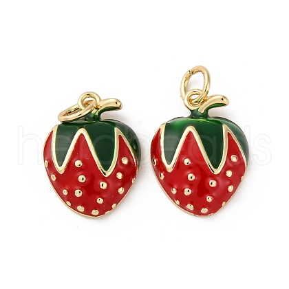 Brass Enamel Pendants KK-S525-10G-B-1