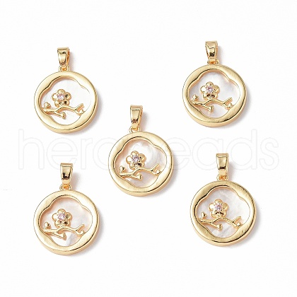 Shell Pendants KK-P223-02G-1