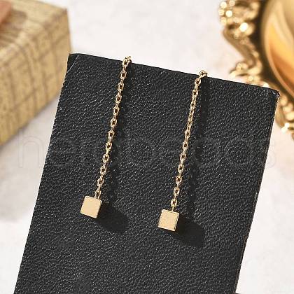 Brass Tassel Stud Earrings EJEW-D321-01G-1