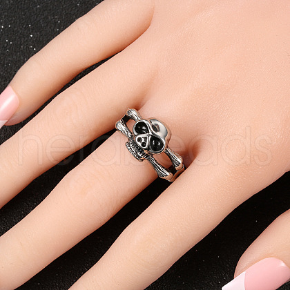 Tibetan Style Alloy Finger Rings FS-WG69790-03-1