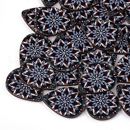 Printed Basswood Pendants WOOD-S045-006E-1