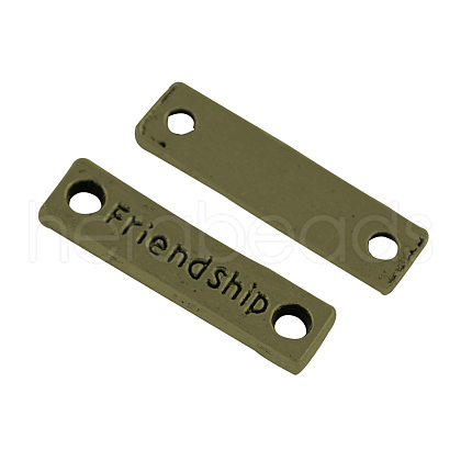Tibetan Style Alloy Rectangle with Friendship Links connectors TIBE-S242-AB-FF-1