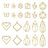 44Pcs 11 Styles Rack Plating Alloy Open Back Bezel Pendants FIND-TA0003-34-12