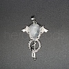 Natural Quartz Crystal Teardrop Pendants PW-WG60016-18-1