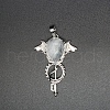 Natural Quartz Crystal Teardrop Pendants PW-WG60016-18-1