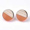 Transparent Resin & Wood Stud Earrings EJEW-N017-003A-D07-2