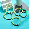 5Pcs 5 Color Polymer Clay Disc Surfer Stretch Bracelets Set BJEW-JB08801-7