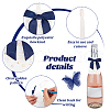 30Pcs Polyester Bowknot & Paper Card Pendant Decoration HJEW-OC00028-03-4