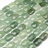 Faceted Rectangle Green Aventurine Beads Strands X-G-R304-12-1