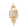 Brass Micro Pave Clear Cubic Zirconia Links Connectors ZIRC-L100-055G-2