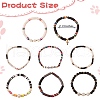 8Pcs 8 Style Polymer Clay Heishi & Natural Pearl & Natural Sea Shell Beads Stretch Bracelets Set for Girl Women BJEW-SZ0001-82-2