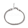 Non-Tarnish 304 Stainless Steel Bone Rope Chain Bracelet for Women BJEW-I311-01C-P-1