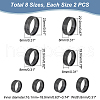 DICOSMETIC 16Pcs 8 Size 316 Stainless Steel Grooved Finger Ring for Men Women RJEW-DC0001-09B-2