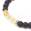 Gemstone & Natural Lava Rock Round Beaded Stretch Bracelet BJEW-JB08468-5