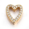 Brass Micro Pave Cubic Zirconia Slide Charms ZIRC-G147-31-NR-2