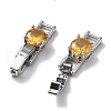 Rack Plating Brass Micro Pave Cubic Zirconia Watch Band Clasps KK-A234-016P-04-2