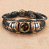 12 Constellations PU Leather Multi-strand Bracelets for Men Women WG878A3-06-1
