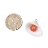 Natural Clam Shell & Smiling Face Handmade Polymer Clay Pendants PALLOY-JF03802-02-2