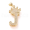 Brass Micro Pave Cubic Zirconia Pendants KK-R138-002J-1