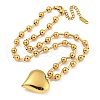 304 Stainless Steel Heart Pendant Necklaces for Women NJEW-Z040-03G-1