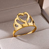 Personality Special-Interest 304 Stainless Steel Finger Rings for Women FS-WG32BFC-02-1