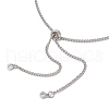 304 Stainless Steel Curb Chain Macrame Pouch Slider Necklace Making NJEW-JN05067-02-3
