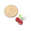 Handmade Polymer Clay Rhinestone Cherry Pendants PALLOY-JF03868-03-2
