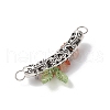 Alloy Curved Tube Wrapped Acrylic & Resin Flower Connector Charms PALLOY-JF03890-5