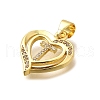 Rack Plating Brass Micro Pave Cubic Zirconia Pendants KK-L226-101G-T-2