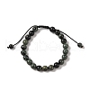 8mm Round Natural Kambaba Jasper Braided Bead Bracelets BJEW-C067-01B-21-2