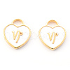 Light Gold Plated Alloy Enamel Pendants ENAM-R136-30-05-2