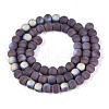Frosted Opaque Glass Beads Strands GLAA-T032-P6mm-MBB15-2