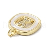 Rack Plating Brass Micro Pave Clear Cubic Zirconia Pendants KK-E102-33G-X-2
