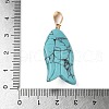 Synthetic Turquoise Carved Pendants G-Z084-01G-05-3