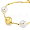 Rack Plating Brass Round Beaded Bracelets for Women BJEW-B106-23G-2