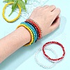5Pcs 5 Styles Faceted Rondelle Glass Beaded Stretch Bracelet Sets BJEW-YW00004-01-6