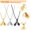 FIBLOOM 3Pcs 3 Colors Stainless Steel Boxing Glove Pendant Necklaces Set with Box Chains for Men NJEW-FI0001-25-3