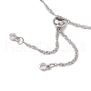 304 Stainless Steel Singapore Chain Slider Bracelet Making AJEW-JB01328-02-3