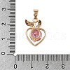Brass Micro Pave Cubic Zirconia Pendants KK-E795-27KCG-05-3