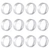 Unicraftale 12Pcs 201 Stainless Steel Plain Band Ring for Men Women RJEW-UN0002-44B-1
