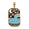 Tarot 304 Stainless Steel Enamel Pendants STAS-M119-09F-G-1