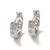 Clear Cubic Zirconia Star Hoop Earrings EJEW-K093-22P-1
