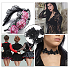 Double Layer Polyester 3D Flower Lace Trim Ribbon with Rhinestone OCOR-WH0097-73C-7