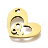 201 Stainless Steel Pendants STAS-A116-01G-05-2