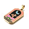 Tarot 304 Stainless Steel Enamel Pendants STAS-M119-09E-G-3