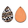 Single Face Printed Basswood Big Pendants WOOD-TAC0021-08A-1